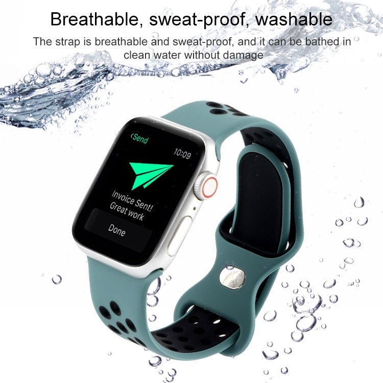 Butterfly Buckle Dual-tone Liquid Silicone Watch Band For Apple Watch Ultra 49mm&Watch Ultra 2 49mm / Series 9&8&7 45mm / SE 3&SE 2&6&SE&5&4 44mm / 3&2&1 42mm(Gray+Silver White) by buy2fix