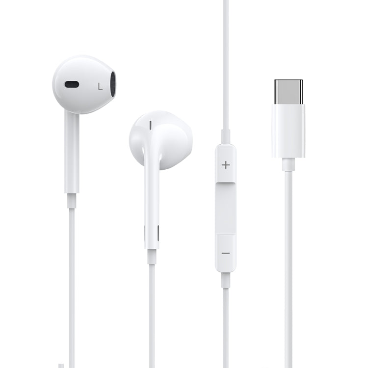 ROCK Space ES08 Type-C / USB-C In-ear Wired Stereo Earphone(White) - Type-C Earphone by ROCK | Online Shopping UK | buy2fix