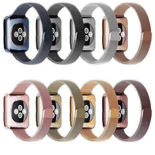 Milan Loopback Small Waist Watch Band For Apple Watch Series 9&8&7 41mm / SE 3&SE 2&6&SE&5&4 40mm / 3&2&1 38mm(Rose Pink) by buy2fix