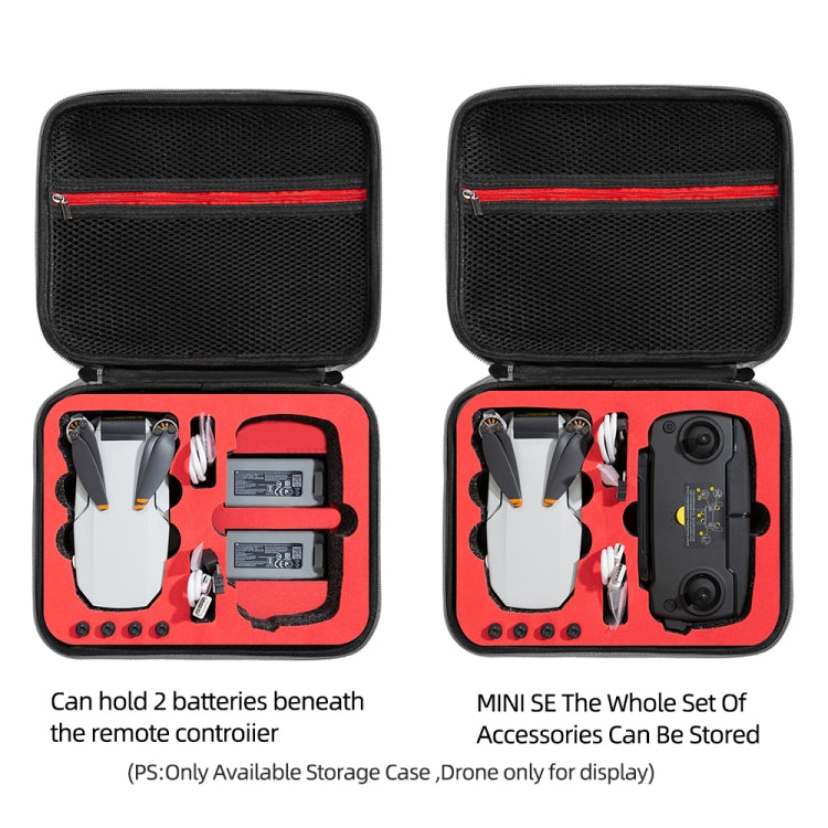 For DJI Mini SE Shockproof Carrying Hard Case Storage Bag, Size: 24 x 19 x 9cm(Grey + Red Liner) - DJI & GoPro Accessories by buy2fix | Online Shopping UK | buy2fix