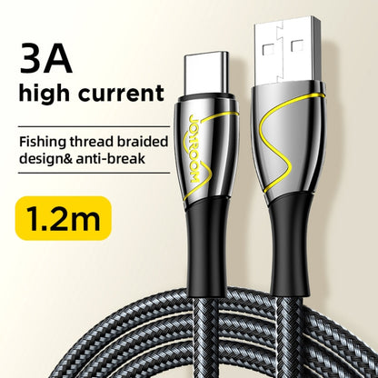 JOYROOM S-1230K6 Mermaid Series 3A USB to Type-C / USB-C Fishing Net Weaving Data Cable, Length: 1.2m(Black) - USB-C & Type-C Cable by JOYROOM | Online Shopping UK | buy2fix
