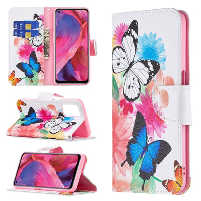 For OPPO A74 / A93 / A54 5G Colored Drawing Pattern Horizontal Flip Leather Case with Holder & Card Slots & Wallet(Butterflies) - OPPO & vivo Accessories by buy2fix | Online Shopping UK | buy2fix