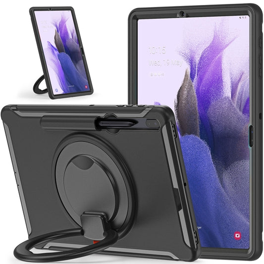 For Samsung Galaxy Tab S8+ / Tab S8 Plus / Tab S7 FE / Tab S7+/S7 FE 12.4 inch T970 Shockproof TPU + PC Protective Case with 360 Degree Rotation Foldable Handle Grip Holder & Pen Slot(Black) by buy2fix