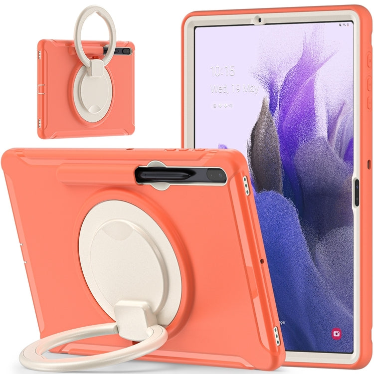 For Samsung Galaxy Tab S8+ / Tab S8 Plus /  Tab S7 FE / Tab S7+/S7 FE 12.4 inch T970 Shockproof TPU + PC Protective Case with 360 Degree Rotation Foldable Handle Grip Holder & Pen Slot(Living Coral) - Galaxy Tab S8+ Cases by buy2fix | Online Shopping UK | buy2fix