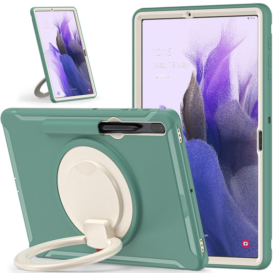 For Samsung Galaxy Tab S8+ / Tab S8 Plus / Tab S7 FE / Tab S7+/S7 FE 12.4 inch T970 Shockproof TPU + PC Protective Case with 360 Degree Rotation Foldable Handle Grip Holder & Pen Slot(Emmerald Green) by buy2fix