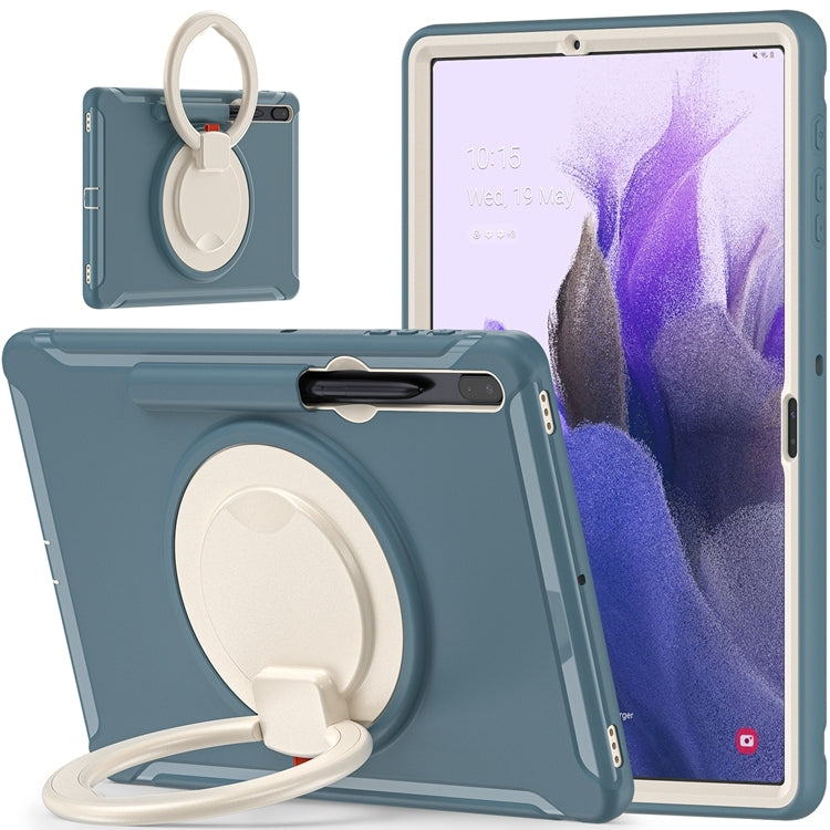 For Samsung Galaxy Tab S8+ / Tab S8 Plus /  Tab S7 FE / Tab S7+/S7 FE 12.4 inch T970 Shockproof TPU + PC Protective Case with 360 Degree Rotation Foldable Handle Grip Holder & Pen Slot(Cornflower Blue) - Galaxy Tab S8+ Cases by buy2fix | Online Shopping UK | buy2fix