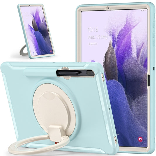 For Samsung Galaxy Tab S8+ / Tab S8 Plus / Tab S7 FE / Tab S7+/S7 FE 12.4 inch T970 Shockproof TPU + PC Protective Case with 360 Degree Rotation Foldable Handle Grip Holder & Pen Slot(Ice Crystal Blue) by buy2fix