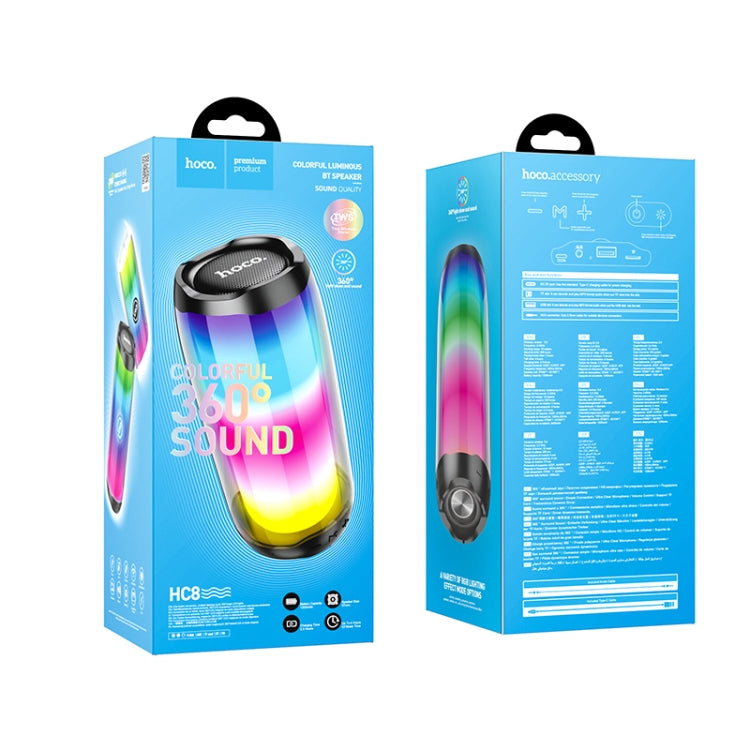 hoco HC8 Bluetooth 5.0 Colorful Luminous Wireless Bluetooth Speaker(Black) - Desktop Speaker by hoco | Online Shopping UK | buy2fix
