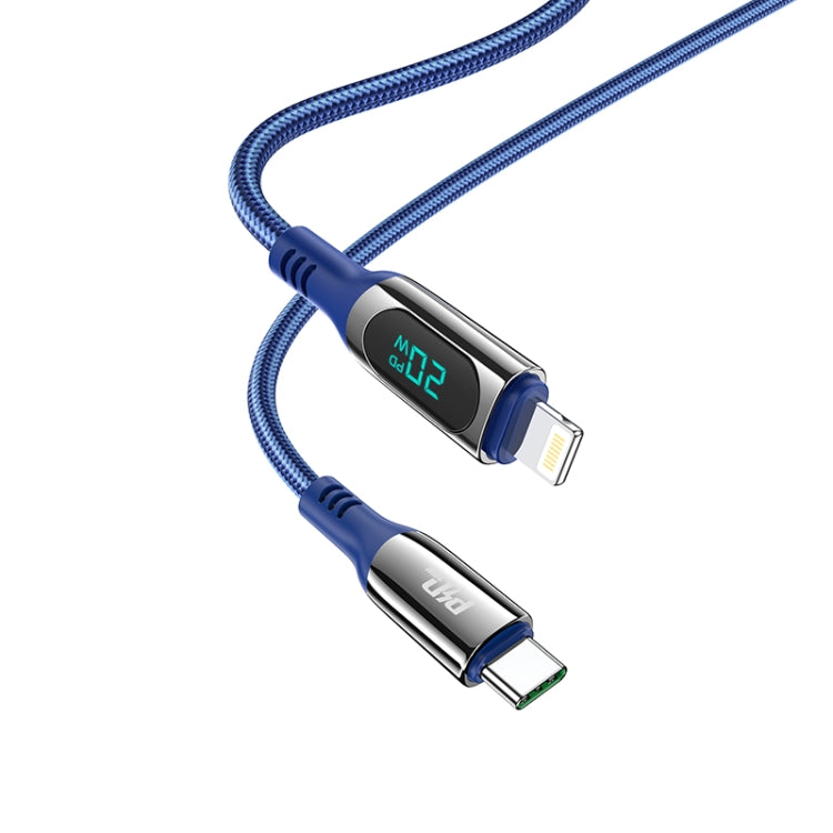 hoco S51 8 Pin PD Digital Display Charging Data Cable, Length: 1.2m(Blue) - Normal Style Cable by hoco | Online Shopping UK | buy2fix