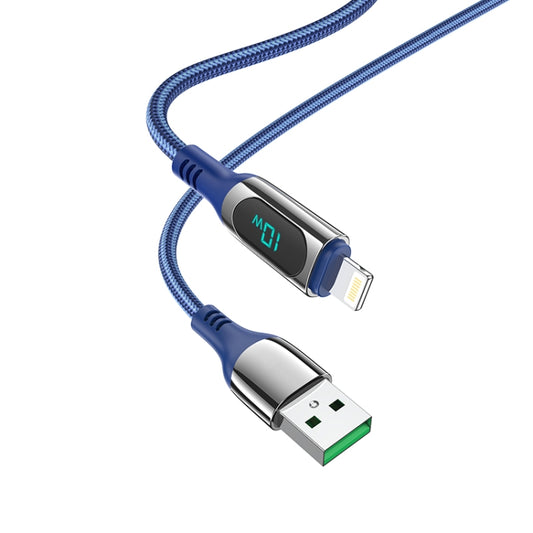 hoco S51 8 Pin Digital Display Charging Data Cable, Length: 1.2m(Blue) - Normal Style Cable by hoco | Online Shopping UK | buy2fix