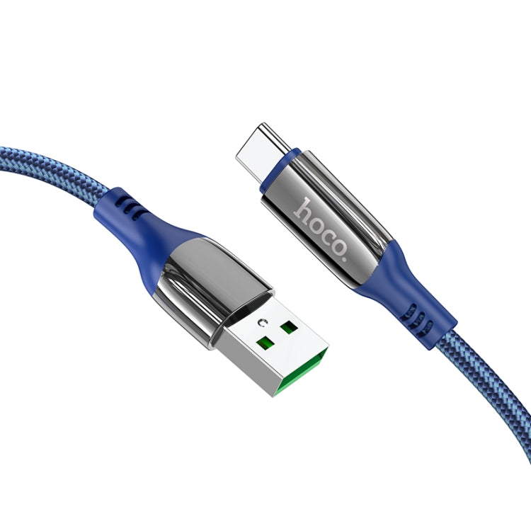 hoco S51 5A Type-C / USB-C Digital Display Charging Data Cable, Length: 1.2m(Blue) - USB-C & Type-C Cable by hoco | Online Shopping UK | buy2fix