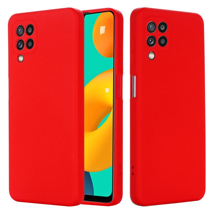 For Samsung Galaxy M32 4G Indian Version Solid Color Liquid Silicone Dropproof Full Coverage Protective Case(Red) by buy2fix