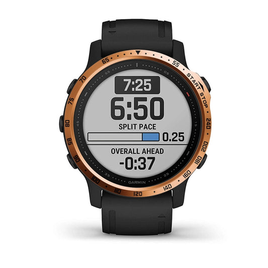 For Garmin Fenix 6s/ 6s Pro/6s Sapphire Smart Watch Steel Bezel Ring, A Version(Rose Gold Ring Black Letter) by buy2fix