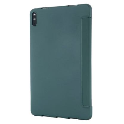 For Huawei MatePad 11 (2021) GEBEI Shockproof Horizontal Flip Leather Case with Three-folding Holder(Dark Green) - Huawei by GEBEI | Online Shopping UK | buy2fix