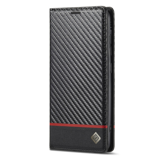 LC.IMEEKE Carbon Fiber PU + TPU Horizontal Flip Leather Case with Holder & Card Slot & Wallet For Samsung Galaxy A51 4G / M40s(Horizontal Black) by LC.IMEEKE