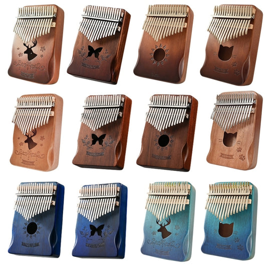 17 Tone Acacia Wood Thumb Piano Kalimba Musical Instruments(Coffee-Cat) by buy2fix