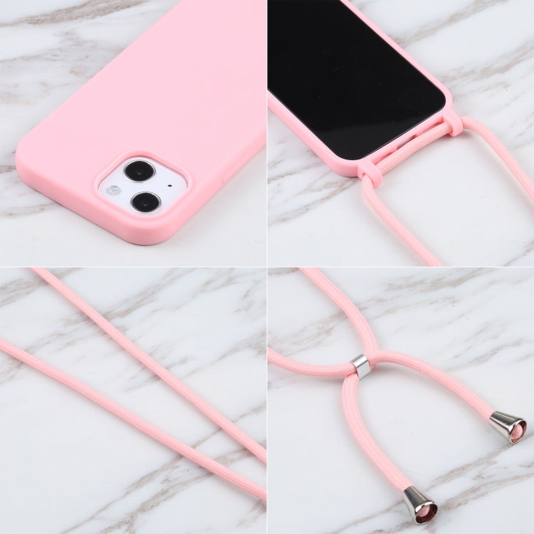 For iPhone 13 Candy Colors TPU Protective Case with Lanyard(Pink) - Apple Accessories by buy2fix | Online Shopping UK | buy2fix