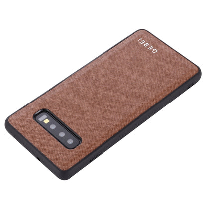 For Galaxy S10 GEBEI Full-coverage Shockproof Leather Protective Case(Brown) - Galaxy Phone Cases by GEBEI | Online Shopping UK | buy2fix