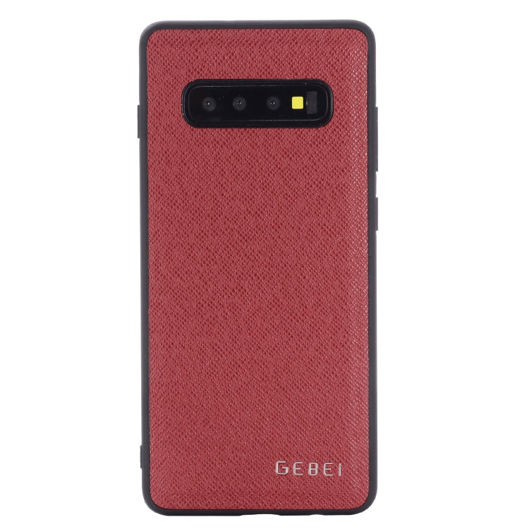 For Galaxy S10 GEBEI Full-coverage Shockproof Leather Protective Case(Red) - Galaxy Phone Cases by GEBEI | Online Shopping UK | buy2fix