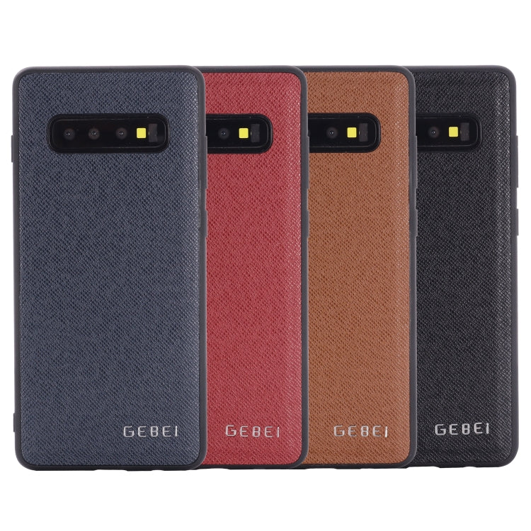 For Galaxy S10 GEBEI Full-coverage Shockproof Leather Protective Case(Red) - Galaxy Phone Cases by GEBEI | Online Shopping UK | buy2fix