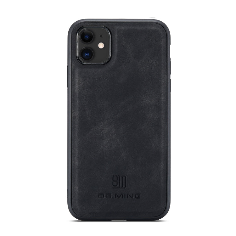 DG.MING M1 Series 3-Fold Multi Card Wallet  Back Cover Shockproof Case with Holder Function For iPhone 11(Black) - iPhone 11 Cases by DG.MING | Online Shopping UK | buy2fix