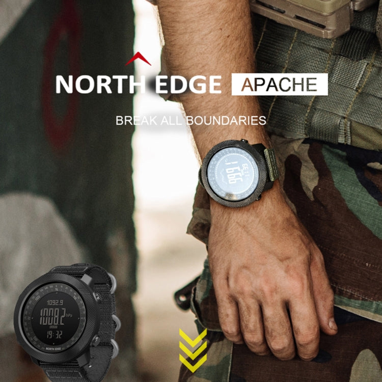 NORTH EDGE Multi-function Waterproof Outdoor Sports Electronic Smart Watch, Support Humidity Measurement / Weather Forecast / Speed Measurement, Style:Silicone Strap(Black) - Silicone Strap Watches by NORTH EDGE | Online Shopping UK | buy2fix