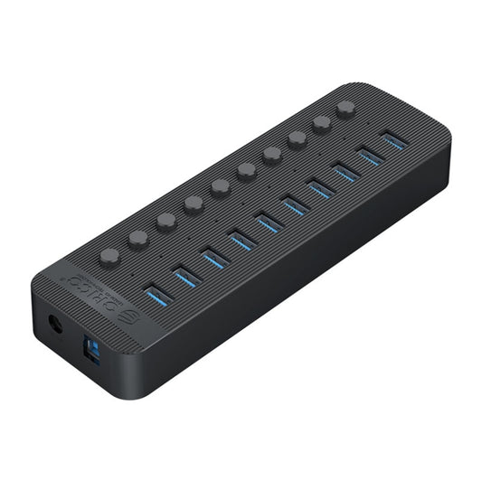 ORICO CT2U3-10AB-BK 10 In 1 Plastic Stripes Multi-Port USB HUB with Individual Switches, AU Plug(Black) -  by ORICO | Online Shopping UK | buy2fix