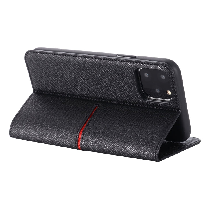 For iPhone 11 GEBEI Top-grain Leather Horizontal Flip Protective Case with Holder & Card Slots & Wallet & Photo Frame(Black) - iPhone 11 Cases by GEBEI | Online Shopping UK | buy2fix