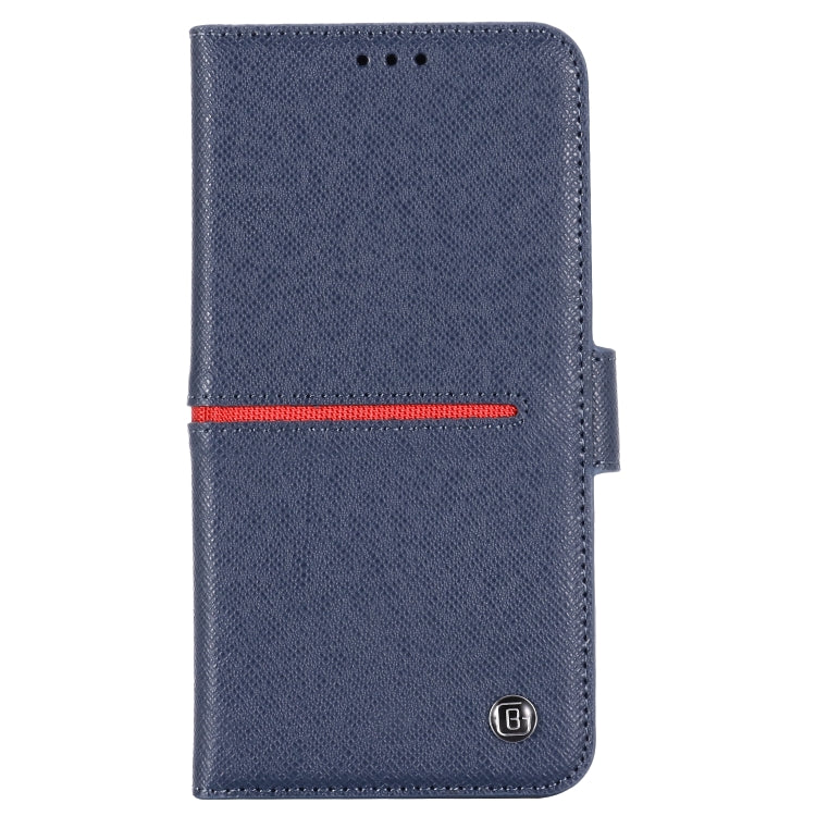 For iPhone 11 GEBEI Top-grain Leather Horizontal Flip Protective Case with Holder & Card Slots & Wallet & Photo Frame(Blue) - iPhone 11 Cases by GEBEI | Online Shopping UK | buy2fix
