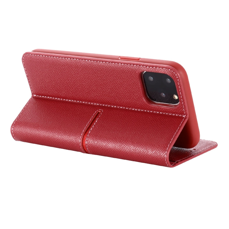 For iPhone 11 Pro Max GEBEI Top-grain Leather Horizontal Flip Protective Case with Holder & Card Slots & Wallet & Photo Frame(Red Wine) - iPhone 11 Pro Max Cases by GEBEI | Online Shopping UK | buy2fix