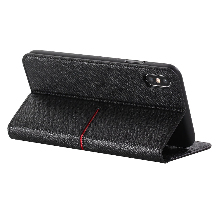 For iPhone XS / X GEBEI Top-grain Leather Horizontal Flip Protective Case with Holder & Card Slots & Wallet & Photo Frame(Black) - More iPhone Cases by GEBEI | Online Shopping UK | buy2fix