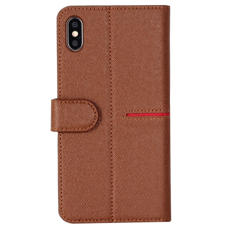 For iPhone XS Max GEBEI Top-grain Leather Horizontal Flip Protective Case with Holder & Card Slots & Wallet & Photo Frame(Brown) - More iPhone Cases by GEBEI | Online Shopping UK | buy2fix