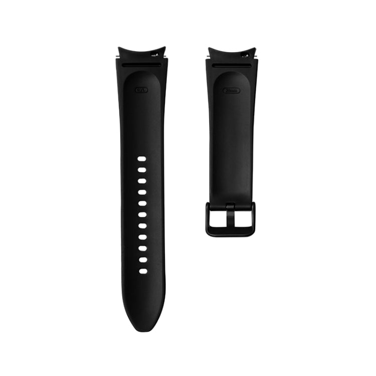 For Samsung Galaxy Watch4 Silicone + Leather Black Buckle Watch Band(White) - Smart Wear by buy2fix | Online Shopping UK | buy2fix