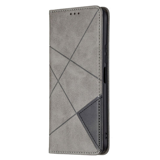 For vivo Y20 Rhombus Texture Horizontal Flip Magnetic Leather Case with Holder & Card Slots(Grey) by buy2fix