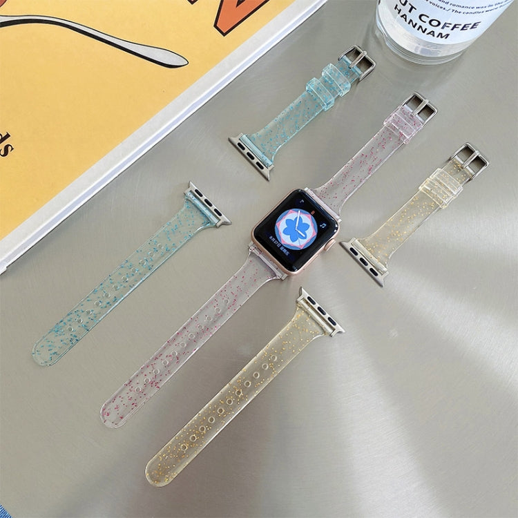 Small Waist Dual Section Milan Watch Band For Apple Watch Series 9&8&7 41mm / SE 3&SE 2&6&SE&5&4 40mm / 3&2&1 38mm(Transparent) by buy2fix