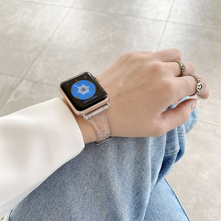 Small Waist Dual Section Milan Watch Band For Apple Watch Series 9&8&7 41mm / SE 3&SE 2&6&SE&5&4 40mm / 3&2&1 38mm(Transparent) by buy2fix