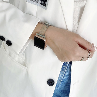 Small Waist Dual Section Milan Watch Band For Apple Watch Series 9&8&7 41mm / SE 3&SE 2&6&SE&5&4 40mm / 3&2&1 38mm(Transparent) by buy2fix