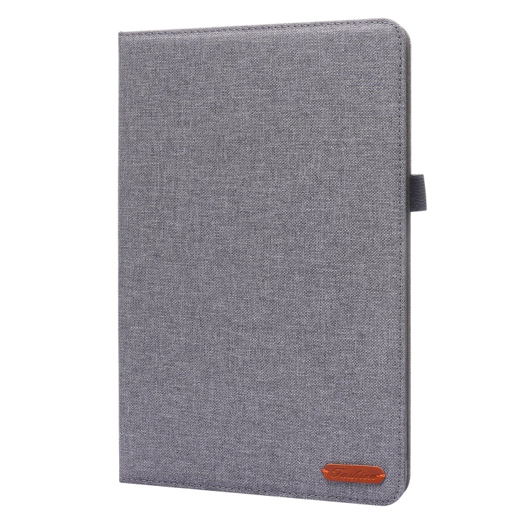 For Xiaomi Pad 5 / 5 Pro Horizontal Flip TPU + Fabric PU Leather Protective Case with Name Card Clip(Grey) - Mi Pad 5 / 5 Pro Cases by buy2fix | Online Shopping UK | buy2fix