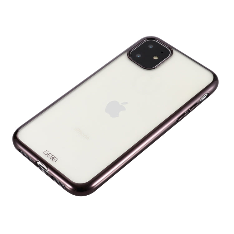 For iPhone 11 Pro GEBEI Plating TPU Shockproof Protective Case(Black) - iPhone 11 Pro Cases by GEBEI | Online Shopping UK | buy2fix