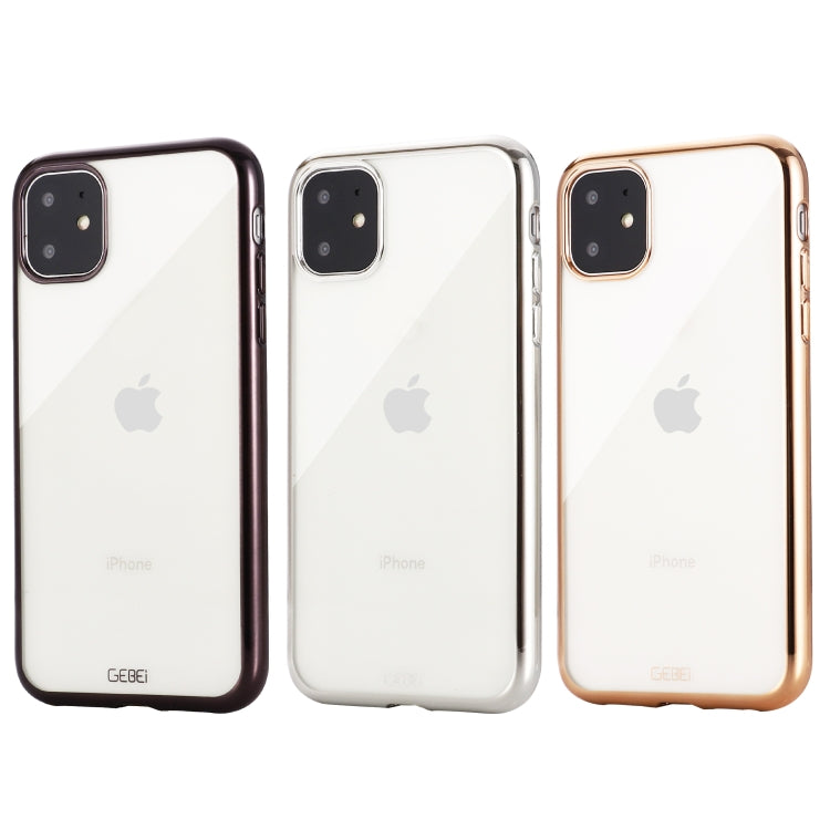 For iPhone 11 Pro GEBEI Plating TPU Shockproof Protective Case(Silver) - iPhone 11 Pro Cases by GEBEI | Online Shopping UK | buy2fix