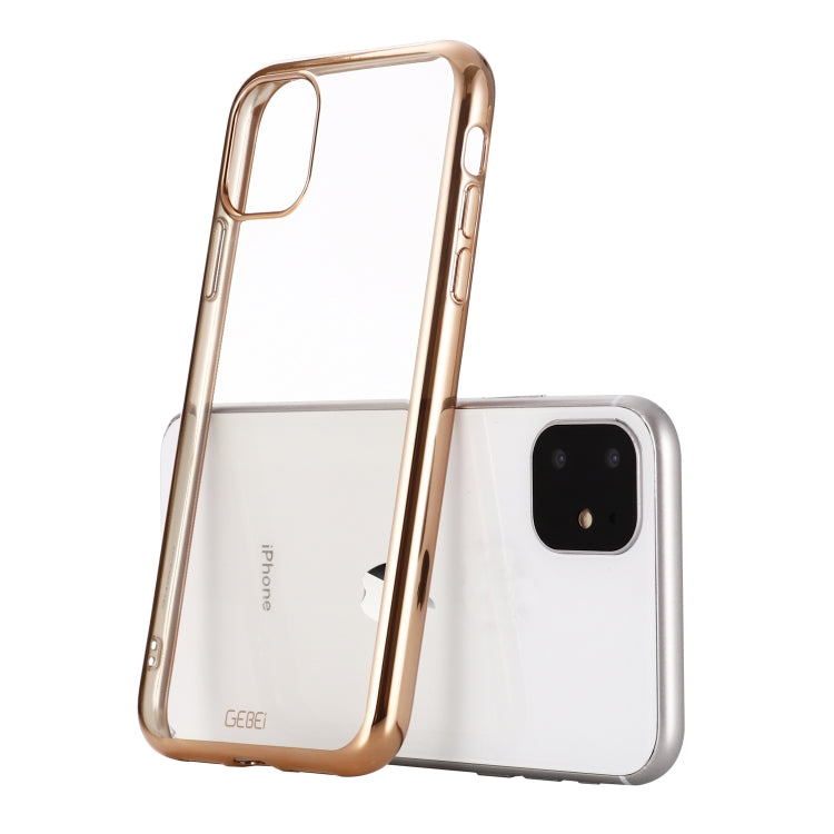 For iPhone 11 Pro Max GEBEI Plating TPU Shockproof Protective Case(Gold) - iPhone 11 Pro Max Cases by GEBEI | Online Shopping UK | buy2fix