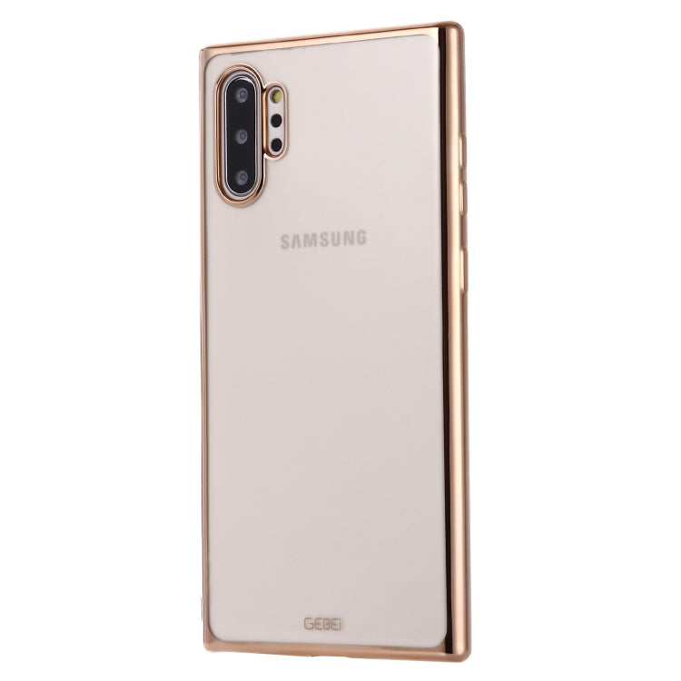 For Galaxy Note 10+ GEBEI Plating TPU Shockproof Protective Case(Gold) - Galaxy Phone Cases by GEBEI | Online Shopping UK | buy2fix