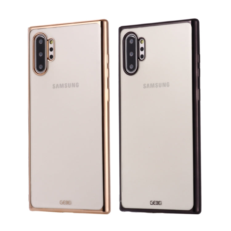 For Galaxy Note 10+ GEBEI Plating TPU Shockproof Protective Case(Gold) - Galaxy Phone Cases by GEBEI | Online Shopping UK | buy2fix