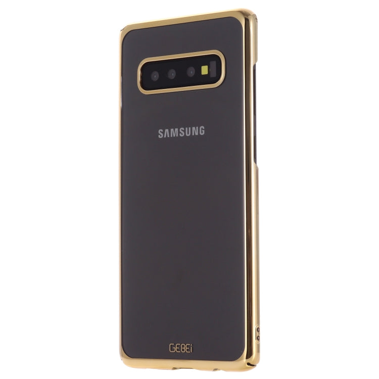 For Galaxy S10 GEBEI Shockproof  Plating PC Protective Case(Gold) - Galaxy Phone Cases by GEBEI | Online Shopping UK | buy2fix