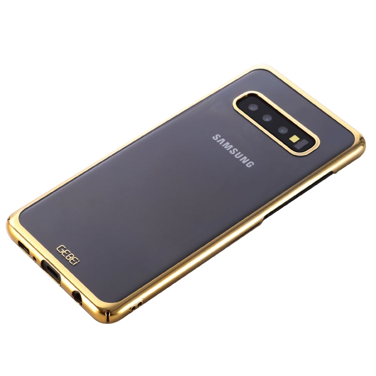 For Galaxy S10+ GEBEI Shockproof  Plating PC Protective Case(Gold) - Galaxy Phone Cases by GEBEI | Online Shopping UK | buy2fix