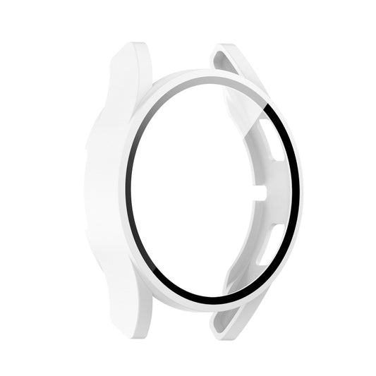 For Samsung Galaxy Watch4 44mm PC Protective Case with Tempered Glass Film(White) by buy2fix