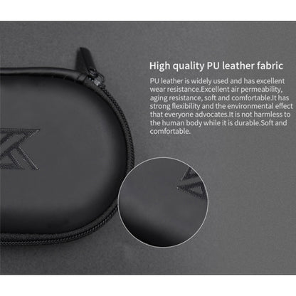 KZ Portable PU Leather Oval Data Cable Charger Earphone Storage Box(Black) - Digital Storage Bag by KZ | Online Shopping UK | buy2fix