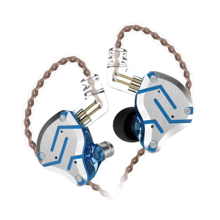 KZ ZS10 Pro 10-unit Ring Iron Gaming In-ear Wired Earphone, Standard Version(Streamer Blue) - In Ear Wired Earphone by KZ | Online Shopping UK | buy2fix