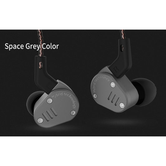 KZ ZSA Ring Iron Hybrid Drive Sport In-ear Wired Earphone, Standard Version(Grey) by KZ