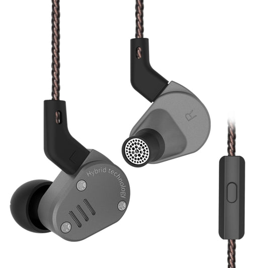 KZ ZSA Ring Iron Hybrid Drive Sport In-ear Wired Earphone, Mic Version(Grey) - In Ear Wired Earphone by KZ | Online Shopping UK | buy2fix